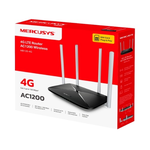 NWMS-MB135-4G Mercusys MB135-4G AC1200 Wireless Dual Band 4G LTE Router