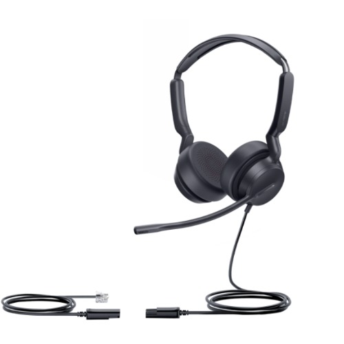 IPY-YHS36-E2-D Yealink YHS36 E2 Dual, wired binaural, plug-and-play RJ9 connectivity, wideband HD audio, noise-canceling microphone