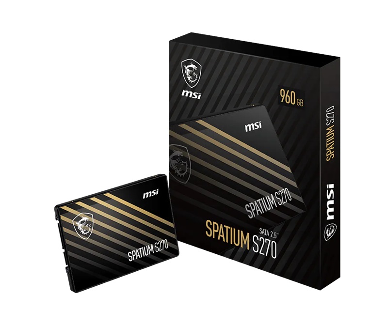 HBM-SPATIUMS270-960GB MSI SPATIUM S270 SATA 2.5' 960GB,  PHISON S11, 3D NAND, SATA III 6Gbps, Sequential Read up to 500MB/s, Sequential Write up to 450MB/s, 250 TBW, 5Y WTY