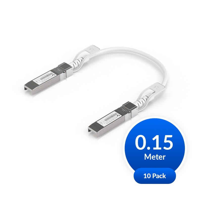 NHU-UPLINK-SFP28-0.15M-10 Ubiquiti Uplink Cable, Direct Attach Cable,10 Pack, Auto Link Optimization, Seamless 1G SFP, 10G SFP+, 25G SFP28 Interconnects Between UniFi Devices.