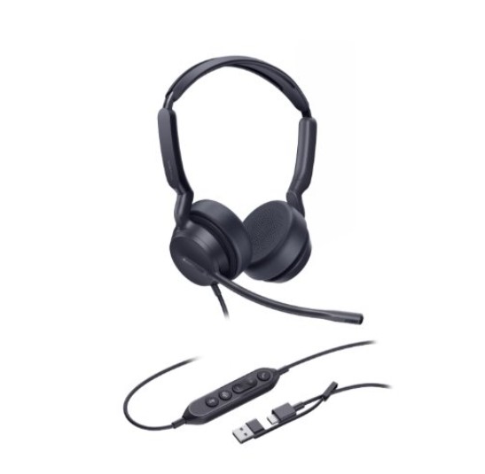 [IPY-UH42SE-D-UC-CA] IPY-UH42SE-D-UC-CA *LS Yealink UH42SE Dual UC USB-C/A, USB Wired Headset, Noise-Canceling Microphone, Leather Ear Cushions Control