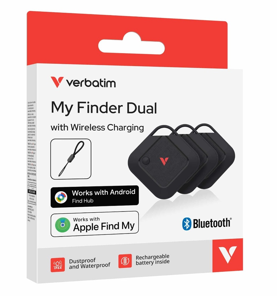 [HEV-30210] HEV-30210 Verbatim My Finder Dual Channel Wireless Charging 3 Pack - Black