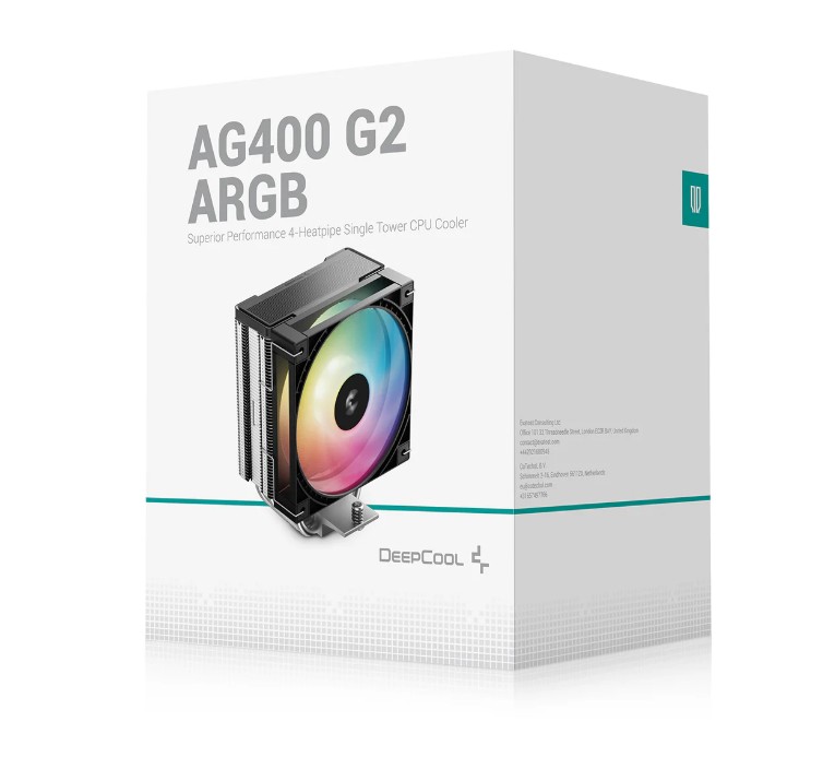 [CFD-AG400-ARGB-G2] CFD-AG400-ARGB-G2 DeepCool AG400 ARGB G2 Superior Performance 4 Heatpipe Single Tower CPU Cooler