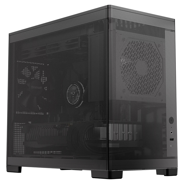 [CAO-MINIART-4] CAO-MINIART-4 OKINOS Mini Art 4 - Black, Mini Tower, Micro-ATX/ITX, Mesh Panels, USB-C 10Gbps, 3 Fans, 240mm Radiator, 330mm GPU Clearance