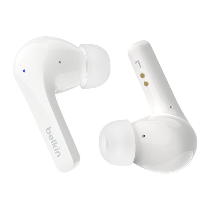MPA-AUC010FQWHV2 Belkin SoundForm Motion 2 True Wireless Earbuds - White (AUC010fqWHV2), 33 hrs Battery, 12mm Drivers, BT 5.3 Multipoint, IPX5-Rated, 2 Years Warranty