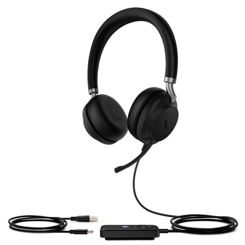 Yealink UH38 Dual Mode USB and Bluetooth Headset, USB-A,Teams Call Controller with Built-In Battery Dual Noise-Canceling Mics, Busy Light, *LS*