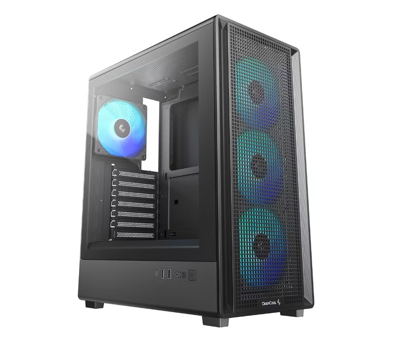 [CAD-CC550-4F] CAD-CC550-4F DeepCool CC550 4F High Airflow Mid Tower ATX Case, 4 Pre-Installed Fans, USB3.0 x1,USB2.0 x1,Type-C x1,Audio x1