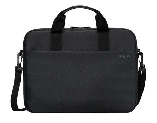 NAT-TBS979GL Targus 15'-16' Intellect® Slim Briefcase Zippered padded front pocket Removable adjustable shoulder strap carry handles water-resistant fabric Black