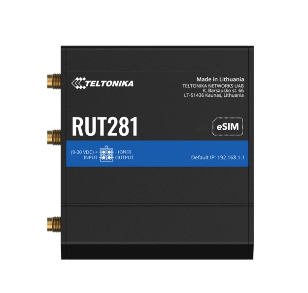 NHT-RUT281 Teltonika RUT281 COMPACT GLOBAL LTE CAT 4 ROUTER, Telit, SIM & eSIM, AUTOMATIC FAILOVER, 2 x RJ45 Ports, PSU included