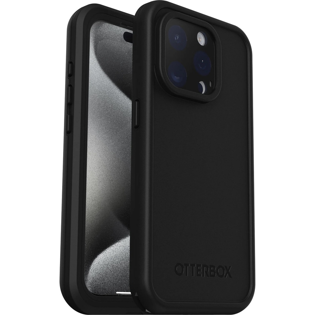 OtterBox Fre MagSafe Apple iPhone 15 Pro (6.1") Case Black - (77-93405), DROP+ 5X Military Standard,2M WaterProof,7 Years Warranty