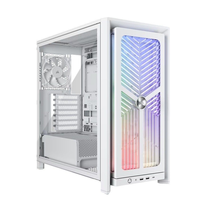 [CAC-4000XRS-WH] CAC-4000XRS-WH Corsair FRAME 4000X RS Mid-Tower PC Case - White, Mid-Tower ATX/E-ATX Mini-ITX Micro-ATX 430mm GPU 170mm CPU 360mm rad TG USB-C 3x120/2x140 fans