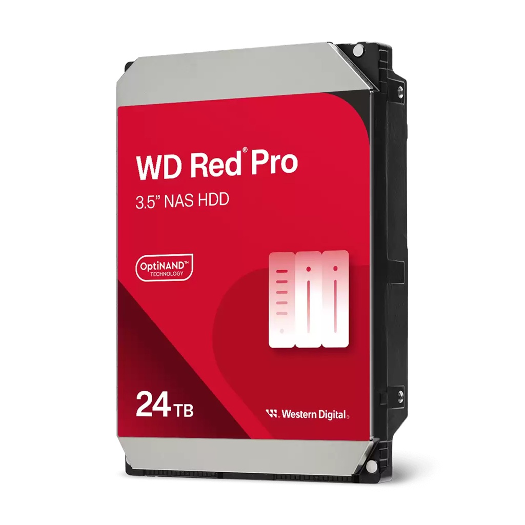HAWD-RDP35-24TB Western Digital 24TB 3.5' SATA HDD, 7200RPM, CMR, up to 287MB/s, 512MB cache, RAID-optimized for NAS, 550TB/yr workload, 5-year warranty