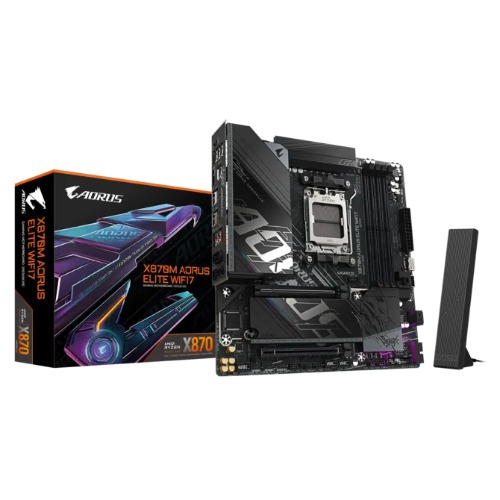 MBG-X870MAORUSELITEWIFI7 Gigabyte X870M AORUS ELITE WIFI,AMD AM5, Ryzen 9000/8000/7000, 4×DDR5 256GB, PCIe 5.0 M.2, USB4, Wi-Fi 7, 2.5GbE LAN , ALC1220, HDMI, Win11 64-bit