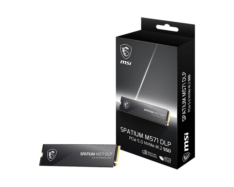 HBM-SPATIUM-M571DLP-2TB MSI SPATIUM M571 DLP PCIe 5.0 NVMe M.2 2TB, M.2 2280, PCIe Gen5x4 NVMe 2.0, R14500/W11000MB/s, 2500K/2600K IOPS, 1400TBW, 5yr wty