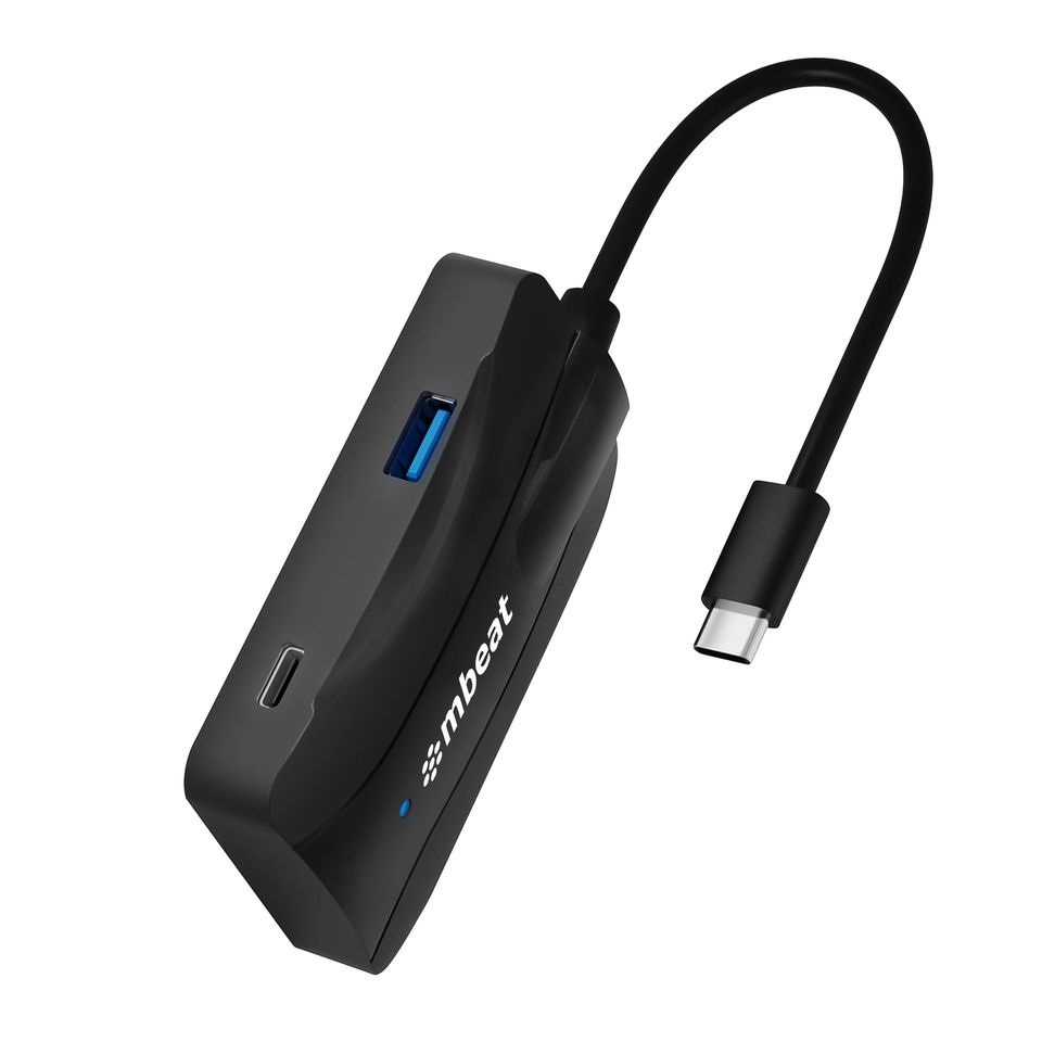 mbeat® 4-Port 10Gbps USB-C 3.2 Gen2 Hub (2 USB-A  2 USB-C) Sleek, compact, and portable Cable Length: 16cm USB-C and Thunderbolt 3 10Gbps.