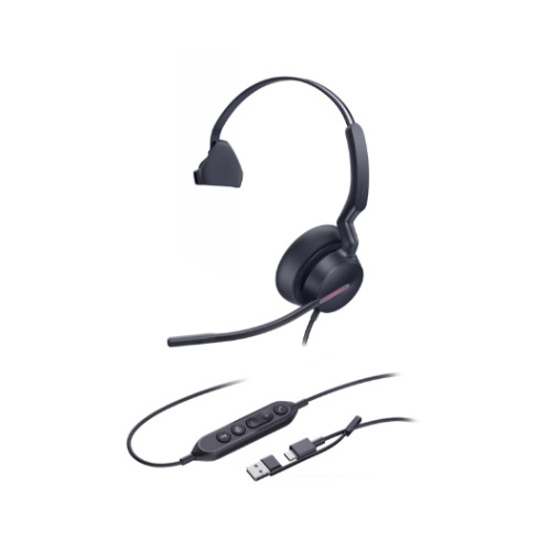 IPY-UH46-M-CA Yealink UH46 Mono C/A, premium single-ear USB headset, Lightweight, 3-microphone array, Acoustic Shield 3.0