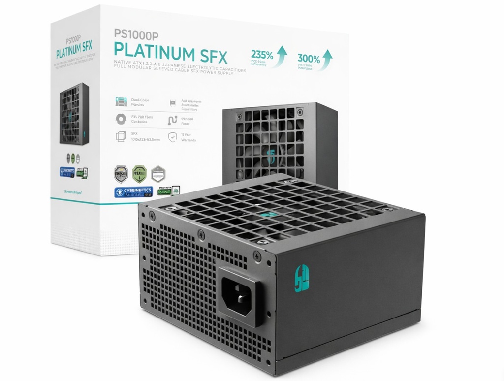 PSD-PS1000P DeepCool PS1000P 1000W Gamer Storm SFX Full Japanese Electroyltic Capacitors Cybenetics Platinum/PPLP 115V Platinum