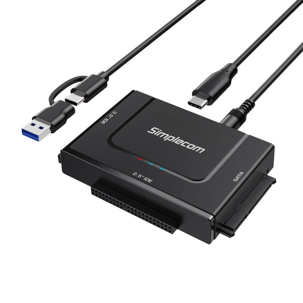 [HXSI-SA492C] HXSI-SA492C Simplecom SA492C SuperSpeed USB to 2.5', 3.5' & 5.25' SATA/IDE Adapter with Power Supply