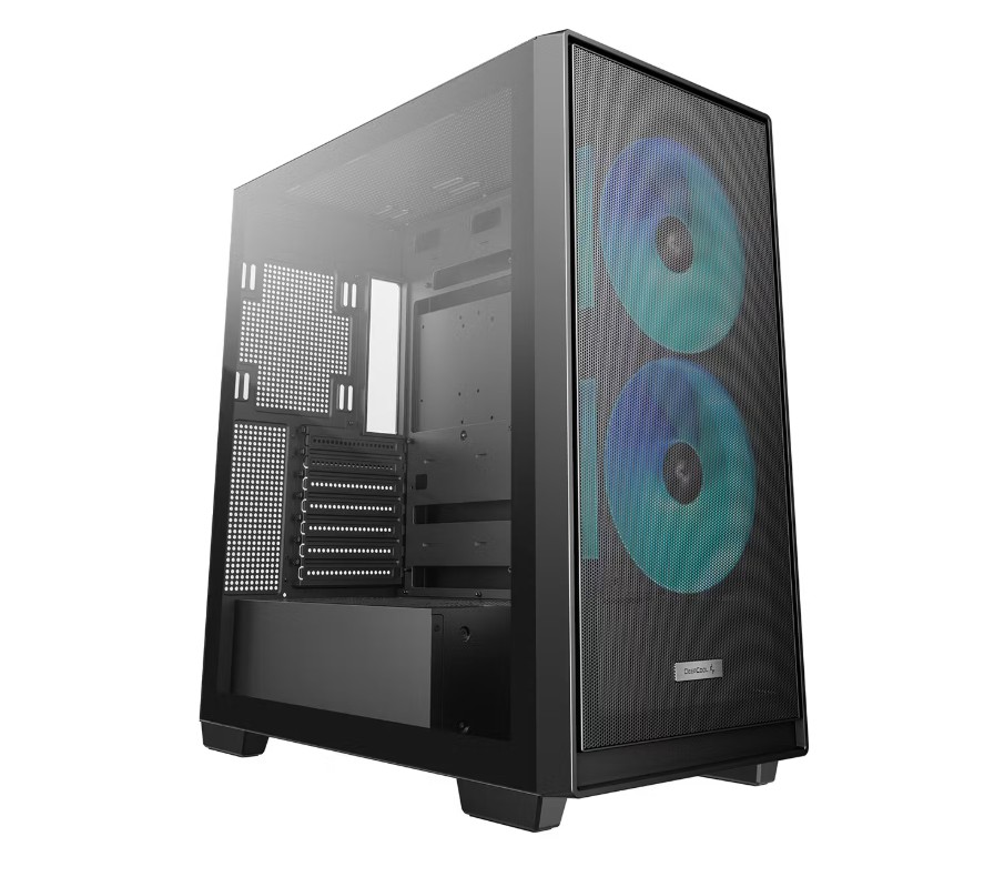 CAD-CG580-MESH-2F DeepCool CG580 MESH 2F High Airflow Dual Chamber ATX Case, 2 Pre-Installed Fans, USB3.0×2/Gen2 Type-C×1/Audio&Mic×1