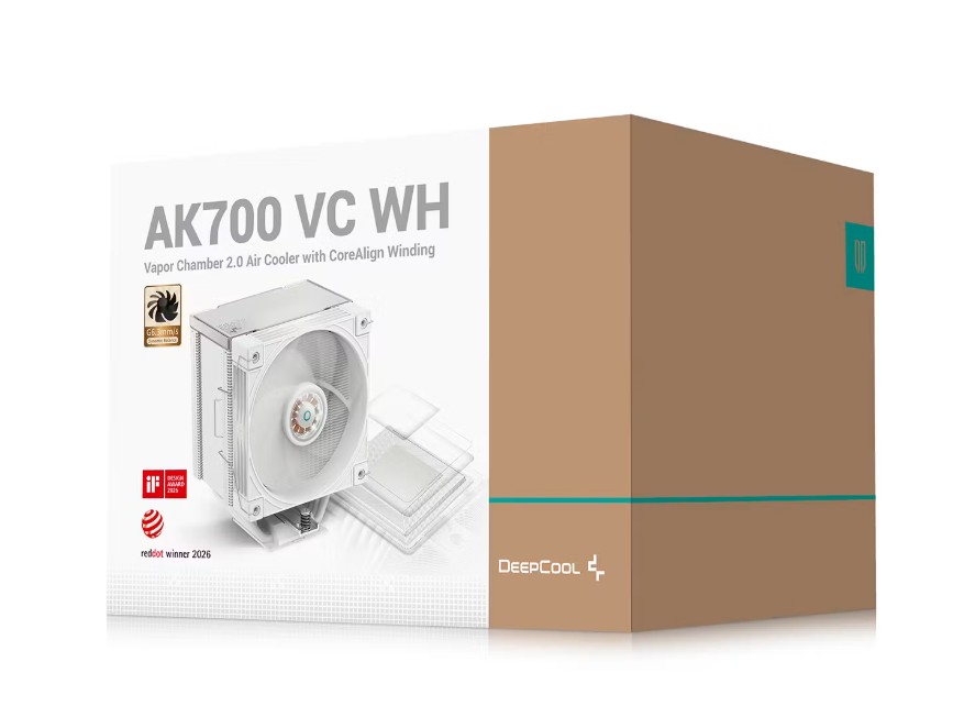 CFD-AK700-VC-WH DeepCool AK700 VC WH Vapor Chamber Air Cooler, 7 Heat Pipes, 4-pin PWM, Intel LGA1851/1700/1200/115x, AMD AM5/AM4