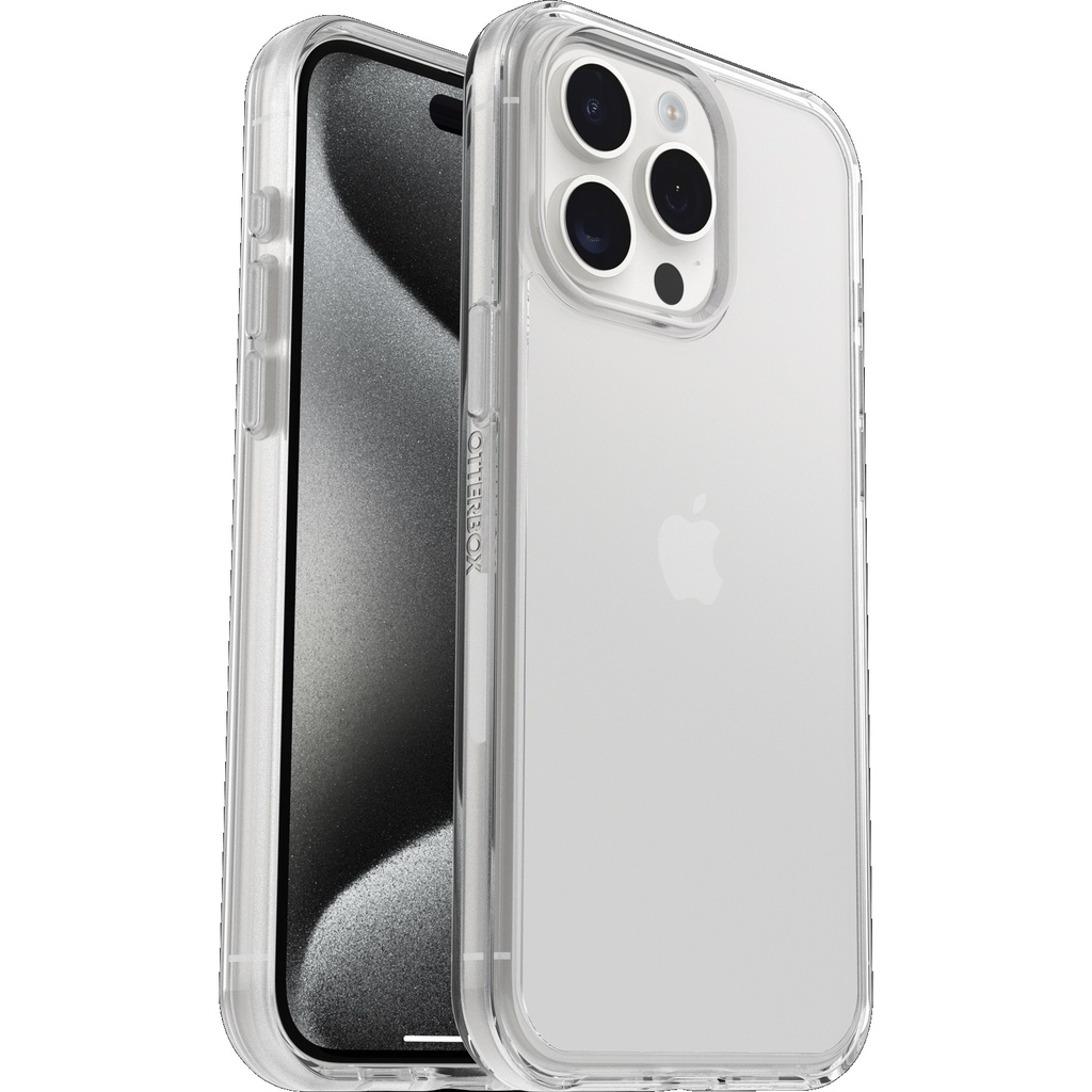 OtterBox Symmetry Clear Apple iPhone 15 Pro Max (6.7") Case Clear - (77-92658), Antimicrobial, DROP+ 3X Military Standard, 7 Years Warranty