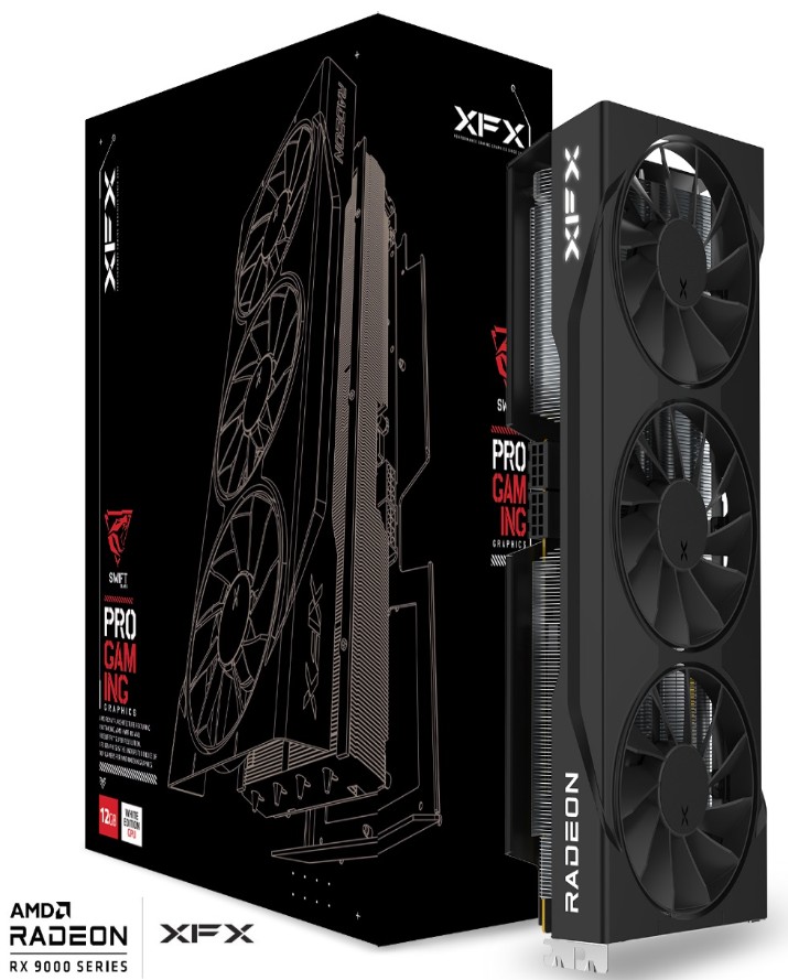 [VCX-9070GRE-12GB-BK] VCX-9070GRE-12GB-BK XFX Swift AMD Radeon RX 9070GRE Triple Fan Gaming Edition with 12GB GDDR6 HDMI 3xDP, AMD RDNA™ 4 (RX-97GRE29B7)