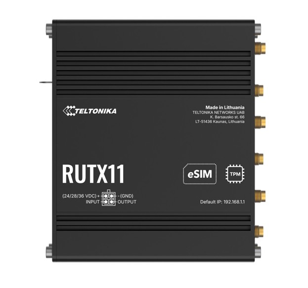 [NHT-RUTX11-ESIM] NHT-RUTX11-ESIM Teltonika RUTX11 Industrial Cellular eSIM Router, 4G LTE CAT 6, Dual SIM with auto failover, Backup WAN, Dual Band WiFi, Bluetooth LE, PSU included