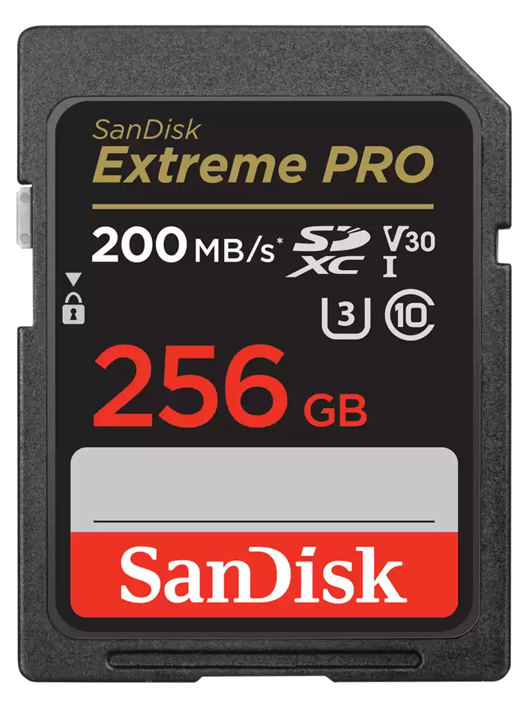 SanDisk 256GB Extreme PRO Memory Card 200MB/s Full HD  4K UHD Class 30 Speed Shock Proof Temperature Proof Water Proof X-ray Proof Digital Camera