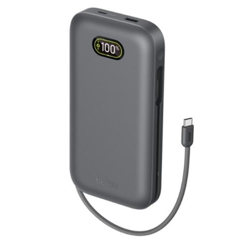 MPA-BPB040FQCH Belkin UltraCharge Pro Laptop Power Bank 27K with140W Integrated USB-C Cable(30cm) - Charcoal(BPB040fqCH),2xUSB-C,1xUSB-A,$2,500 CEW, 2 Years Warranty