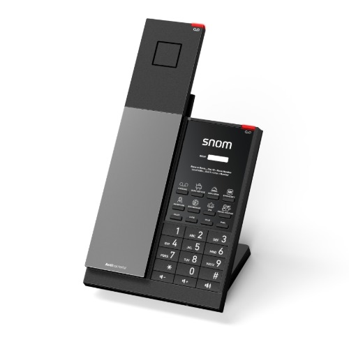 IPS-HD351A Snom HD351A – Analogue Cordless Guest Room Phone, Antibacterial housing, Customisable faceplate, HAC‑compatible audio, GDPR‑compliant design