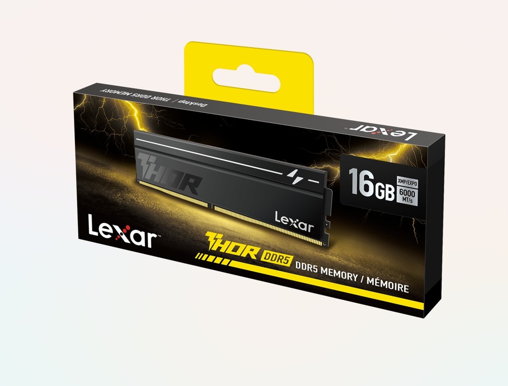 LXM-DR5-U16G-C400V-RGS Lexar LD5U16G60C400V-RGS DDR5 UDIMM 16GB 6000 MT/s 1.4V CL40 THOR G2 OC HEATSINK BLACK RGB INTEL XMP 3.0 & AMD EXPO