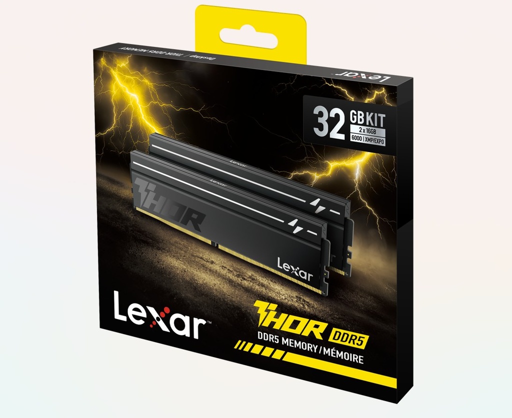 LXM-DR5-U16GX2-C400V-RGD Lexar LD5U16G60C400V-RGD DDR5 UDIMM 32GB Kit (2 x 16GB) 6000 MT/s 1.4V CL40 THOR HEATSINK G2 OC GLOBAL