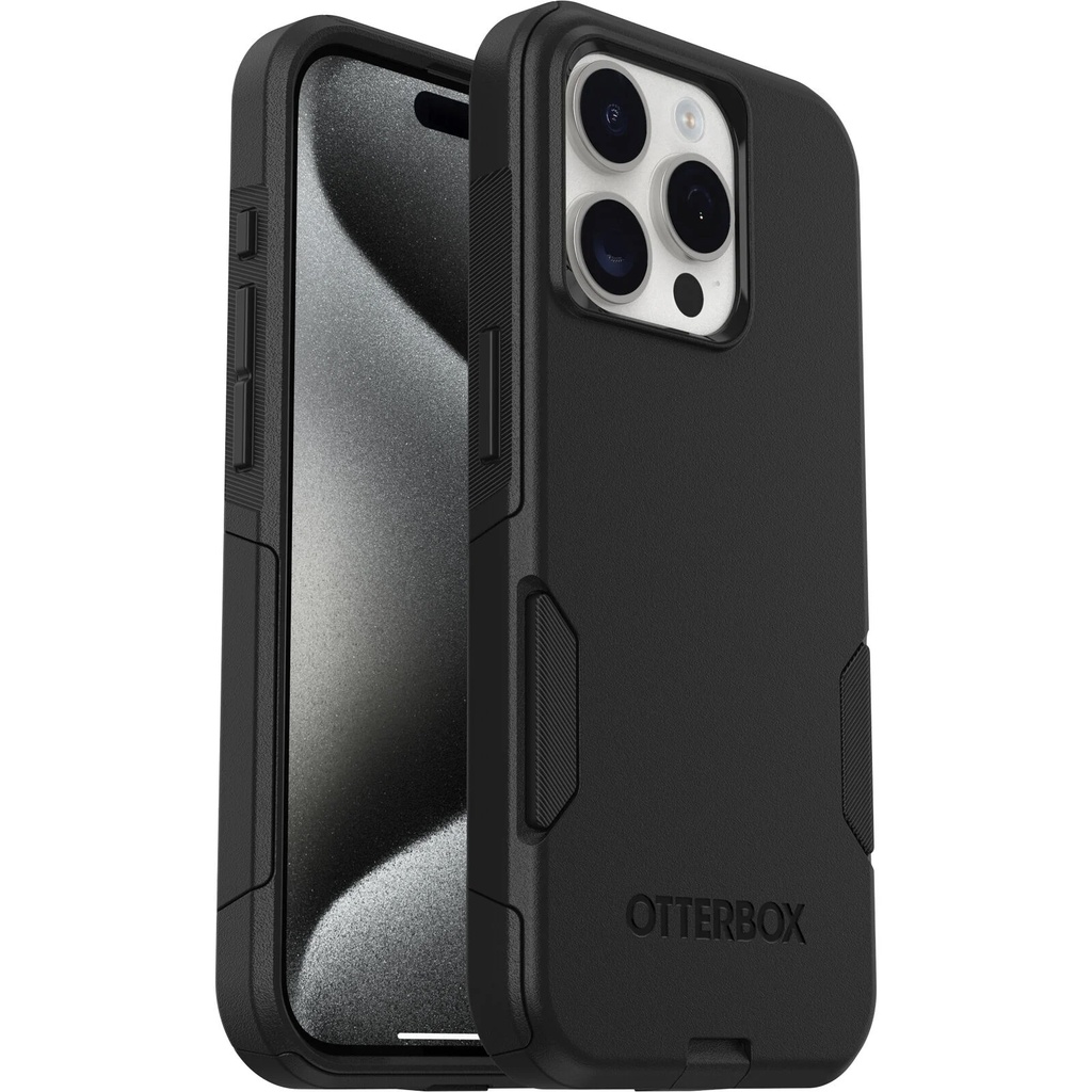 OtterBox Commuter Apple iPhone 15 Pro (6.1") Case Black - (77-92561), Antimicrobial, DROP+ 3X Military Standard, Dual-Layer, 7 Years Warranty