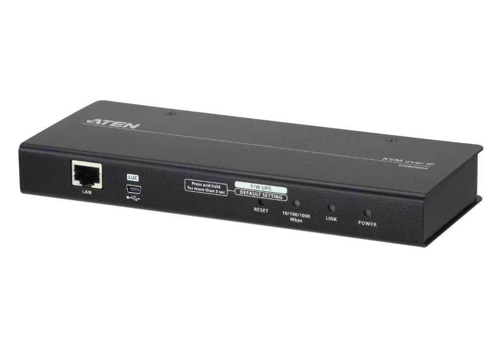 KVA-CN8000A-AT-U ATEN Single Port VGA KVM over IP Switch, supports up to 1920 x 1200 @ 60Hz, 1 VGA USB and PS/2 KVM Cable included