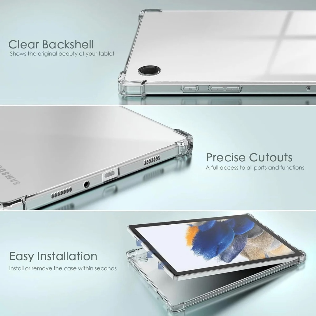 MPA-HDCSAICA11P USP Samsung Galaxy Tab A11+ / Tab A9+ (11') Case Clear - Slim Design, ShockProof, Camera Protection, Perfect-Fit, Tough & Durable,5 Years Warranty