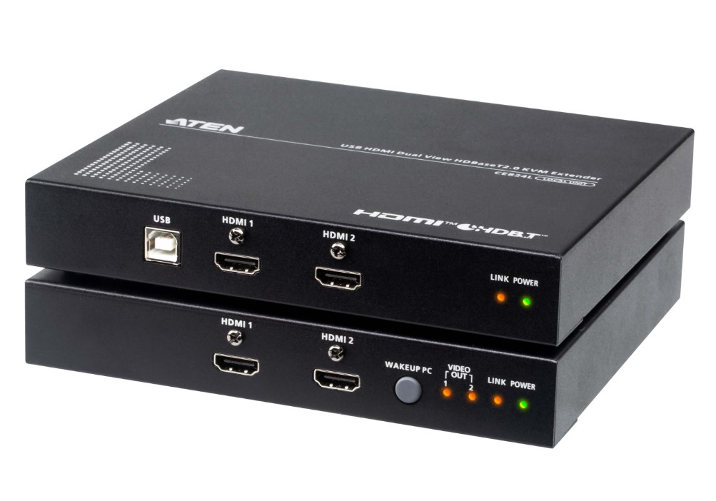 KVA-CE824-AT-U ATEN USB HDMI Dual View HDBaseT™ 2.0 KVM Extender (4K@100m for Single View), 1x CE824L and 1x CE824R