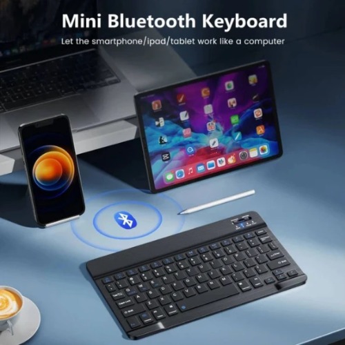 MPA-WLBTKBU USP Bluetooth Wireless Keyboard – Rechargeable, Ultra-Thin & Portable, Compatible - iPad, Mac, PC, & Android devices, Bluetooth 5.0, 3 Years Warranty
