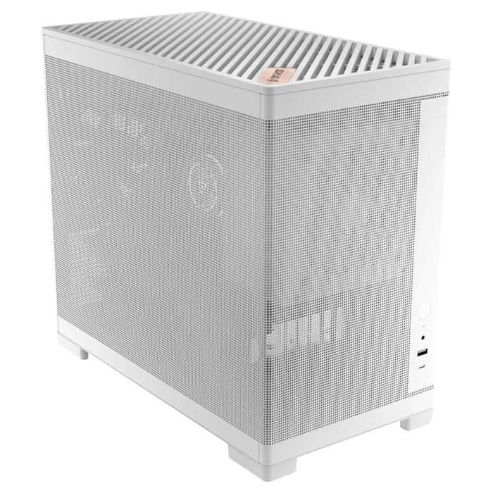 [CAO-MINIART-4-WH] CAO-MINIART-4-WH OKINOS Mini Art 4 - White, Mini Tower, Micro-ATX/ITX, Mesh Panels, USB-C 10Gbps, 3 Fans, 240mm Radiator, 330mm GPU Clearance