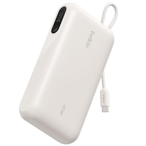 MPA-BPB030FQSA Belkin UltraCharge 20K mAh Power Bank & Display w/ Integrated USB-C Cable(20cm)-Sand(BPB030fqSA),2xUSB-C(45W),1xUSB-A(18W),$2500 CEW,2 Years Warranty