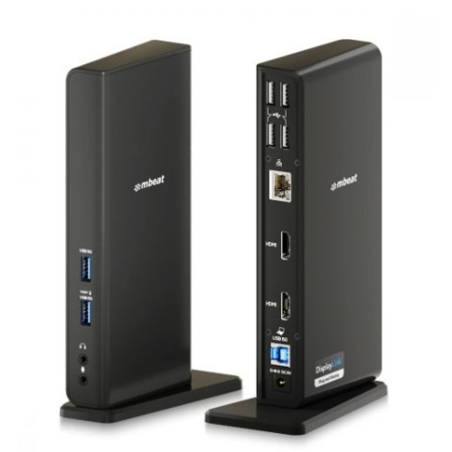 USMB-DOCK-DLD20 mbeat® USB-C/A Dual HDMI DisplayLink Docking Station Dual Full HD 1080p @60Hz 2 × HDMI 1.3 1 × USB-B 3.0 2 × USB-A 3.1 Gen 1 4 × USB-A 2.0