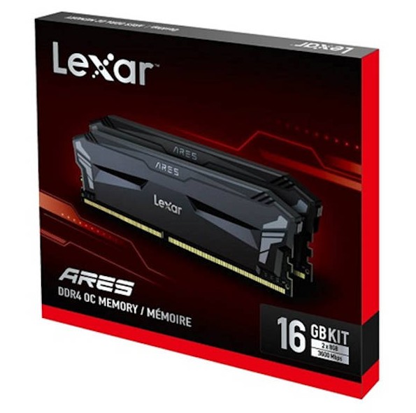 LXM-DR4-U8GX2-36-18-GD0A Lexar LD4BU008G-R3600GD0A DDR4 UDIMM 16GB Kit (2 x 8GB) 3600 MT/s 1.35V CL18 HEATSINK THOR XMP 2.0 OC Ares Black