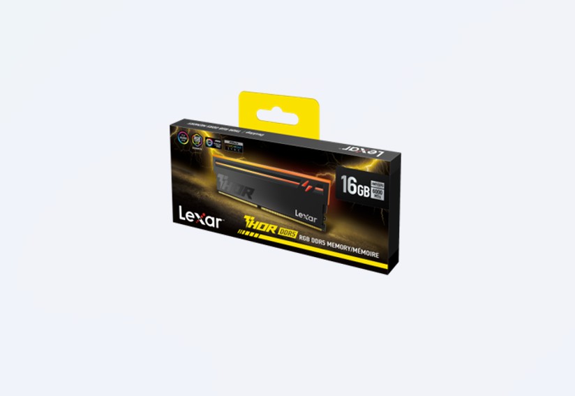 LXM-DR5-U16G-C36BV-RGS Lexar LD5U16G60C36BV-RGS DDR5 UDIMM 16GB 6000 MT/s 1.35V CL36 THOR G2 OC BLACK RGB INTEL XMP 3.0 & AMD EXPO