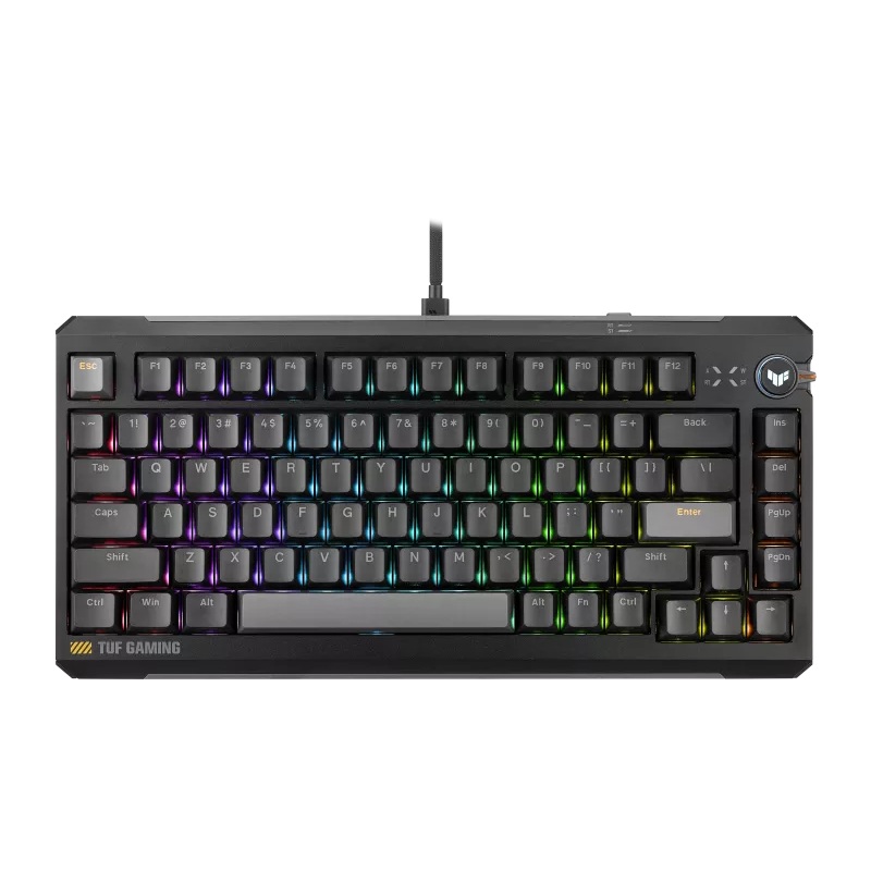 KBA-TUF-K4-MAGNETIC-BK ASUS TUF Gaming K4 Magnetic - Black, magnetic switches, 8000Hz polling, 0.1–3.3mm actuation, RGB, hot-swappable, PBT keycaps, USB-C