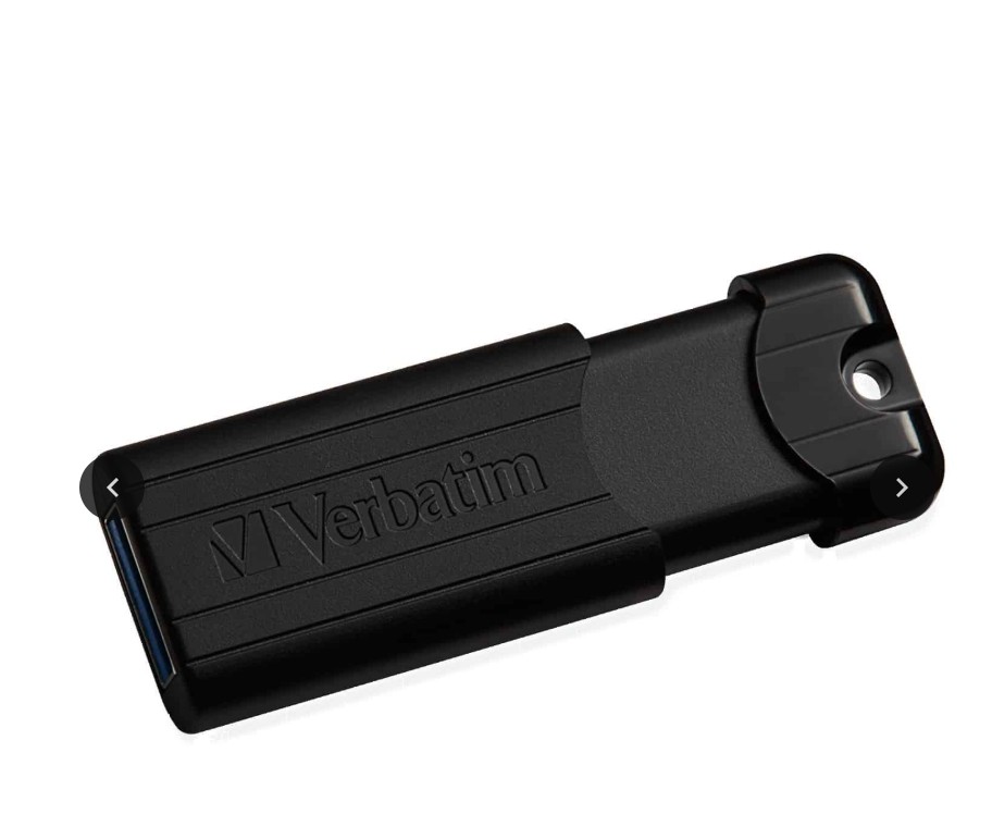 USV-66778 Verbatim Pinstripe USB 3.2 Gen 1 Drive 256GB Black (Microban)