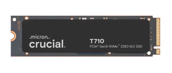 HBC-T710-1TB Crucial T710 1TB PCIe Gen5 NVMe 2280 SSD - 14900/13700 MB/s R/W 600TBW 2.2M IOPs 1.5M hrs MTTF with DirectStorage for Intel & AMD 5yrs