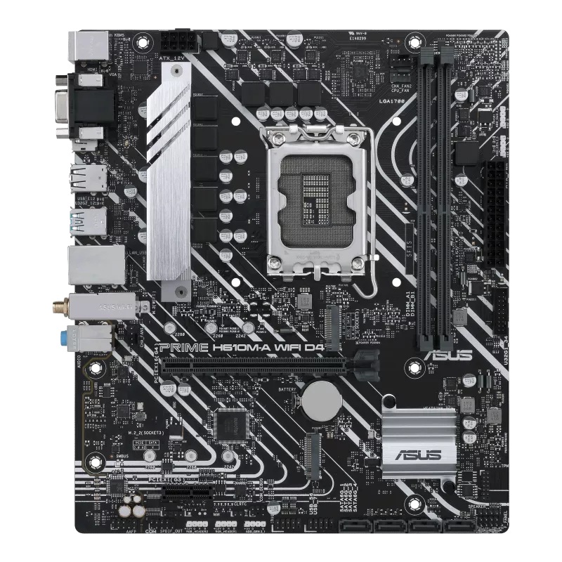 [MBA-H610M-A-PRIWFD4-CSM] MBA-H610M-A-PRIWFD4-CSM ASUS PRIME H610M-A WIFI D4-CSM mATX-Motherboard, LGA1700, DDR4 64GB, PCIe 4.0, 2× M.2, Wi-Fi 5, 1GbE