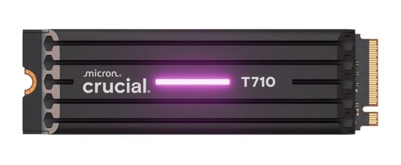 HBC-T710-4TBH Crucial T710 4TB PCIe Gen5 NVMe 2280 SSD w Heatsink - 14500/13800 MB/s R/W 2400TBW 2.3M IOPs 1.5M hrs MTTF with DirectStorage for Intel & AMD 5yrs