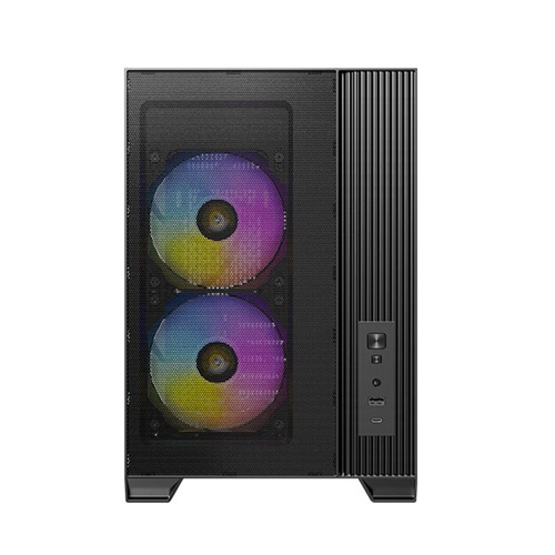 CAA-FLUX-M Antec Flux M - Black , Micro-ATX/ITX, F-LUX Airflow, TG, 6xPWM Fans, 360mm Rad, 405mm GPU, USB-C Gen2, 2Yr Wty