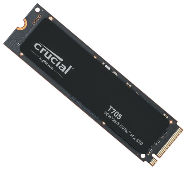 Crucial T705 4TB Gen5 NVMe SSD - 14100/12600 MB/s R/W 2400TBW 1500K IOPs 1.5M hrs MTTF DirectStorage for Intel 14th Gen  AMD Ryzen 7000