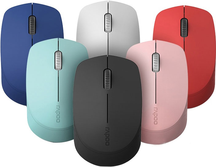 MIRP-M100-BLUE RAPOO M100 2.4GHz & Bluetooth 3 / 4 Quiet Click Wireless Mouse Blue -  1300dpi Connects up to 3 Devices, 9 months Battery Life